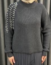 gri 25k 4873 missemramiss taş işlemeli triko kazak 6