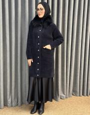 siyah 26k 7011 nuss kürklü angora hırka 2
