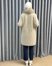 bej 26k 7011 nuss kürklü angora hırka 3