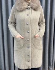 bej 26k 7011 nuss kürklü angora hırka 6