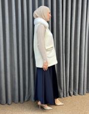 beyaz 7951 belle kürk detaylı angora yelek 3