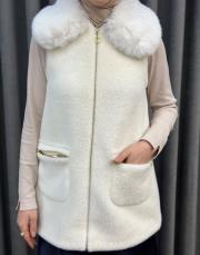 beyaz 7951 belle kürk detaylı angora yelek 4