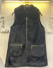 siyah 7951 belle kürk detaylı angora yelek