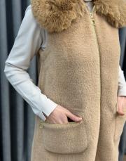 vizon 7951 belle kürk detaylı angora yelek 6