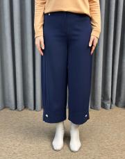 lacivert sz 5626 sentez venüs paçası pileli düğmeli pantolon