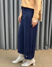 lacivert sz 5626 sentez venüs paçası pileli düğmeli pantolon 2