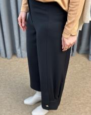 siyah sz 5626 sentez venüs paçası pileli düğmeli pantolon 4