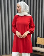 kırmızı 25y 500 nuss triko tunik
