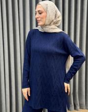 lacivert 01354 nuss triko tunik