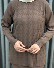 kahve 01350 nuss triko tunik