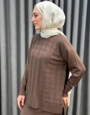 kahve 01350 nuss triko tunik 2