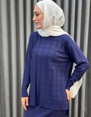 lacivert 01350 nuss triko tunik