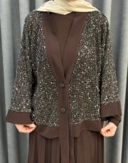 kahve 6580 qashe üçlü etekli takım 5