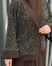 kahve 6580 qashe üçlü etekli takım 7