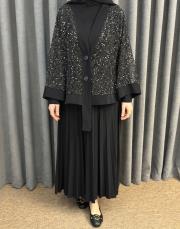 siyah 6580 qashe üçlü etekli takım 4