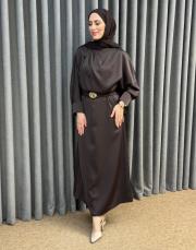 kahve 5191 missemramiss midnight silk elbise