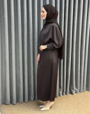 kahve 5191 missemramiss midnight silk elbise 3