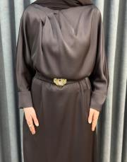 kahve 5191 missemramiss midnight silk elbise 4