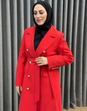 kırmızı 5347 missemramiss blazer trençkot 3