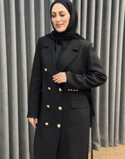 siyah 5347 missemramiss blazer trençkot 2