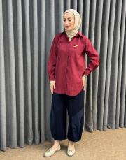 bordo 5292 missemramiss sunshine gömlek 2