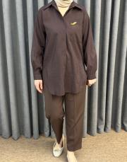 kahve 5292 missemramiss sunshine gömlek 4