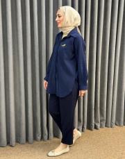 lacivert 5292 missemramiss sunshine gömlek 3