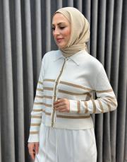 ekru bej 5307 misssemramiss belli noir hırka