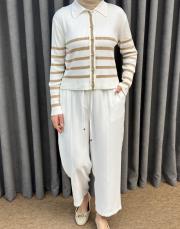 ekru bej 5307 misssemramiss belli noir hırka 4