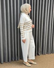 ekru bej 5307 misssemramiss belli noir hırka 6