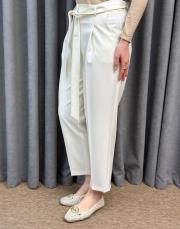 ekru 5291 missemramiss kuşaklı havuç pantolon 2