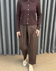 kahve 5291 missemramiss kuşaklı havuç pantolon 3