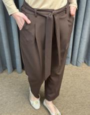 kahve 5291 missemramiss kuşaklı havuç pantolon 4