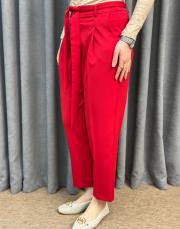 kırmızı 5291 missemramiss kuşaklı havuç pantolon 4