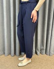 lacivert 5291 missemramiss kuşaklı havuç pantolon 2