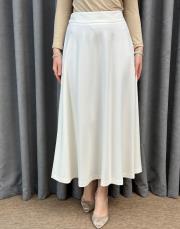 beyaz sz 5491 sentez rozie yanı fermuarlı kloş etek