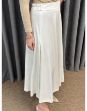 beyaz sz 5491 sentez rozie yanı fermuarlı kloş etek 3