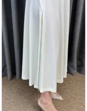 beyaz sz 5491 sentez rozie yanı fermuarlı kloş etek 4