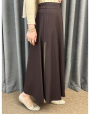 kahve sz 5491 sentez rozie yanı fermuarlı kloş etek 2