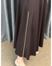 kahve sz 5491 sentez rozie yanı fermuarlı kloş etek 3