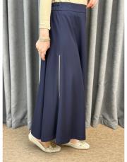 lacivert sz 5491 sentez rozie yanı fermuarlı kloş etek 2