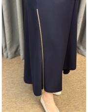 lacivert sz 5491 sentez rozie yanı fermuarlı kloş etek 3