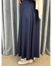 lacivert sz 5491 sentez rozie yanı fermuarlı kloş etek 5