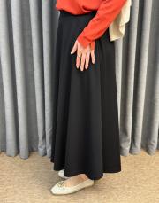 siyah sz 5491 sentez rozie yanı fermuarlı kloş etek 5