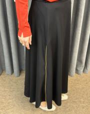 siyah sz 5491 sentez rozie yanı fermuarlı kloş etek 6