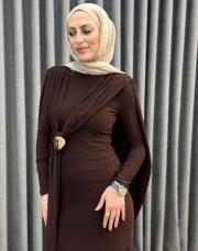 kahve 6539 qashe elbise 2