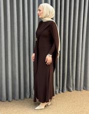 kahve 6539 qashe elbise 3