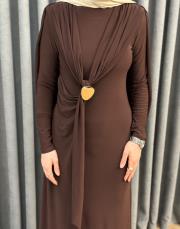 kahve 6539 qashe elbise 5