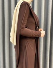 kahve 6539 qashe elbise 6