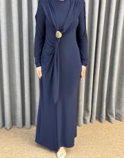 lacivert 6539 qashe elbise 5